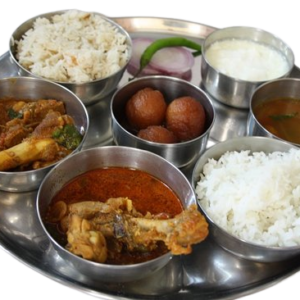 Non Veg Thali ( 1 Daal, 1 Sabzi, 1 Non Veg Option, Dahi, Rice )